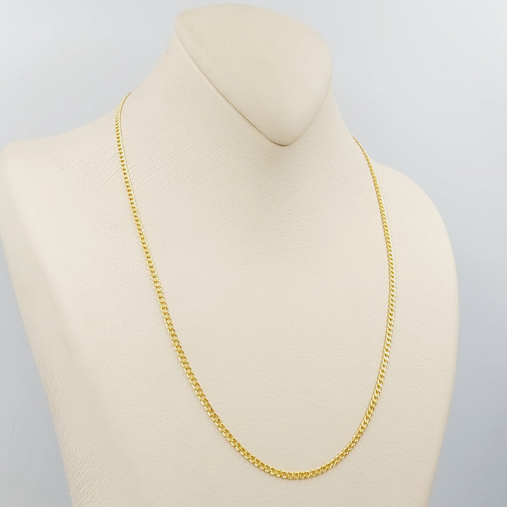 (2.5mm) Figaro Chain 50cm Made Of 21K Yellow Gold by Saeed Jewelry-28569
