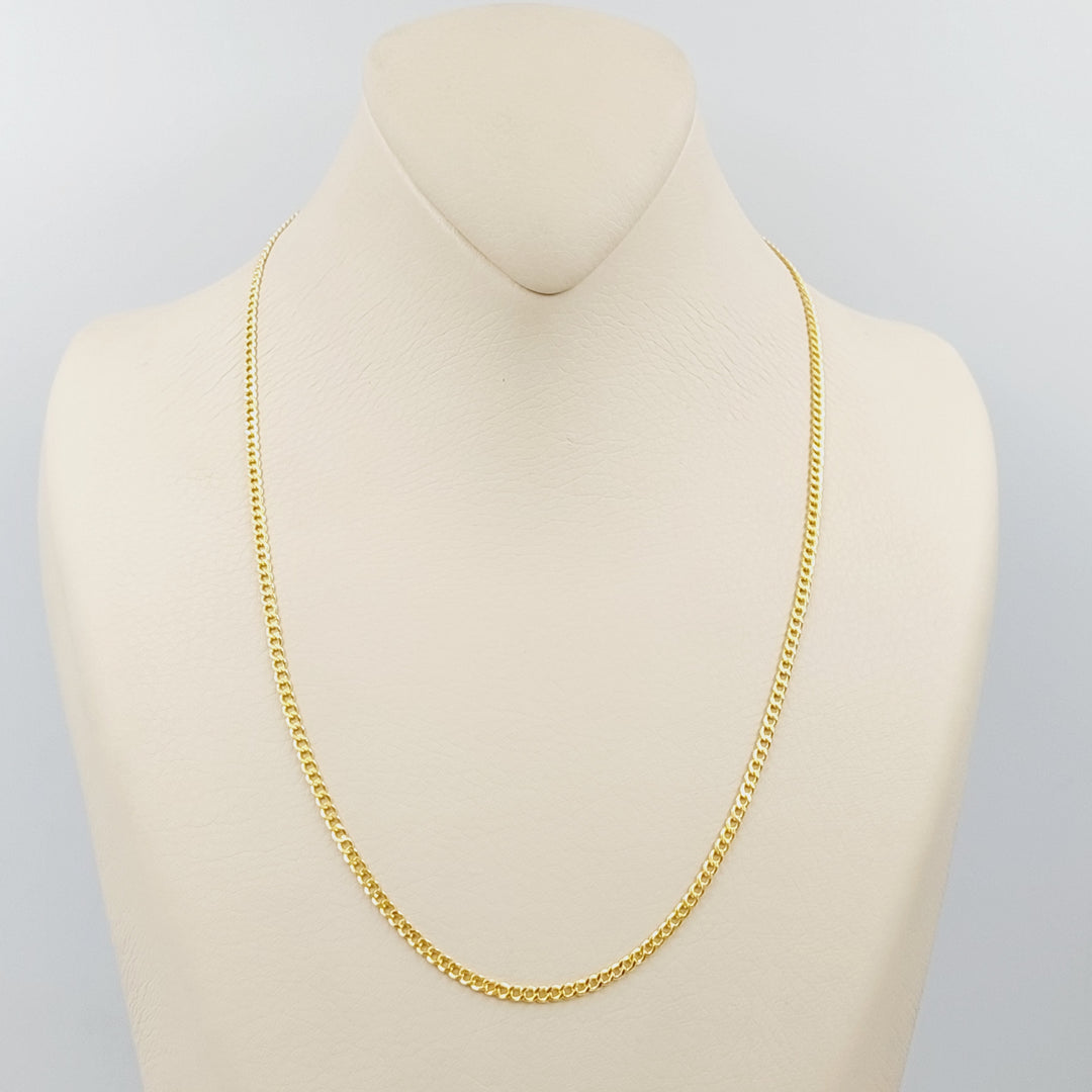 (2.5mm) Figaro Chain 50cm Made Of 21K Yellow Gold by Saeed Jewelry-28569