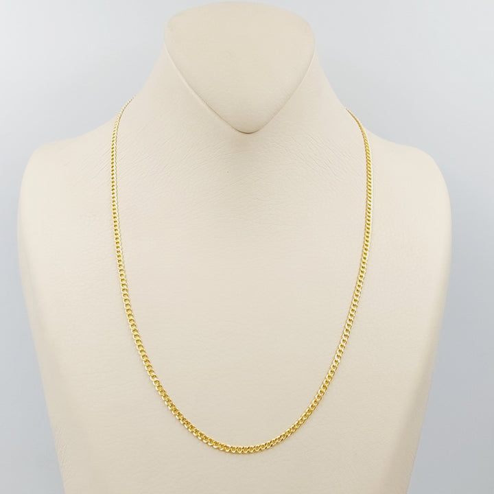 (2.5mm) Figaro Chain 50cm Made Of 21K Yellow Gold by Saeed Jewelry-28569