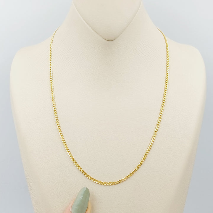 (2.5mm) Figaro Chain 50cm Made Of 21K Yellow Gold by Saeed Jewelry-28569