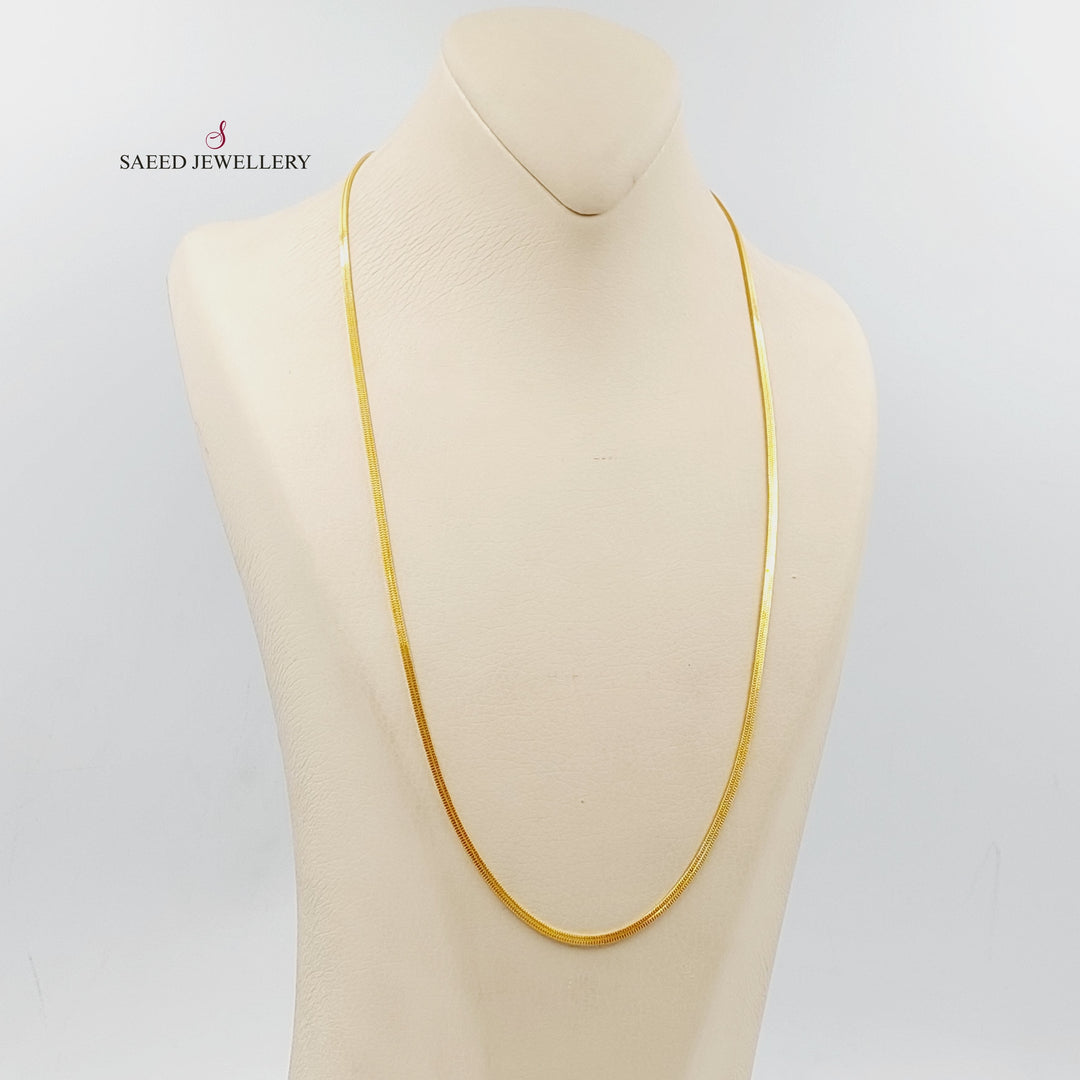 (2.5mm) Flat Chain 60cm Made Of 21K Yellow Gold by Saeed Jewelry-29827