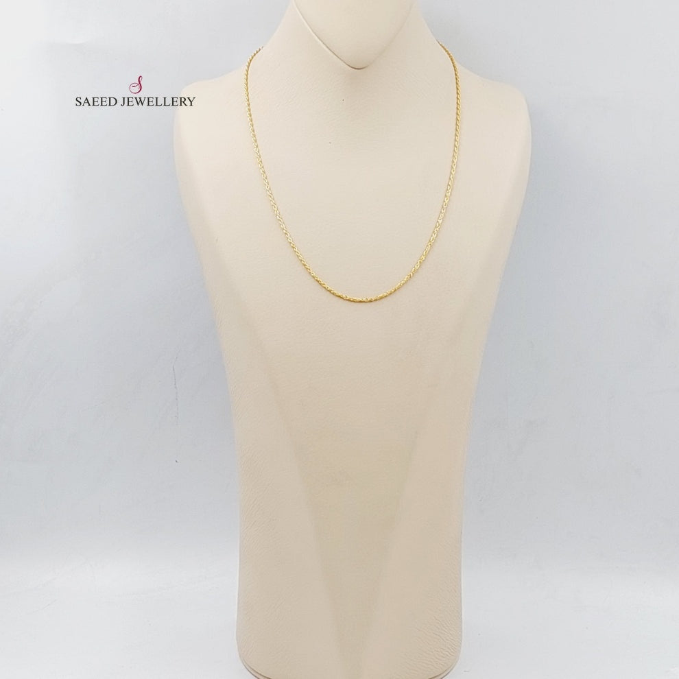 (2.5mm) Rope Chain 50cm Made Of 21K Yellow Gold by Saeed Jewelry-28671