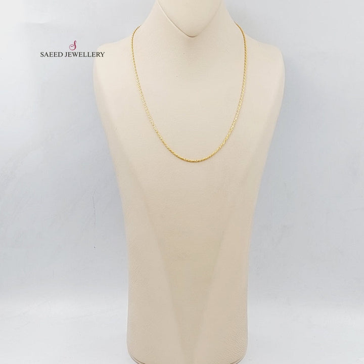 (2.5mm) Rope Chain 50cm Made Of 21K Yellow Gold by Saeed Jewelry-28671