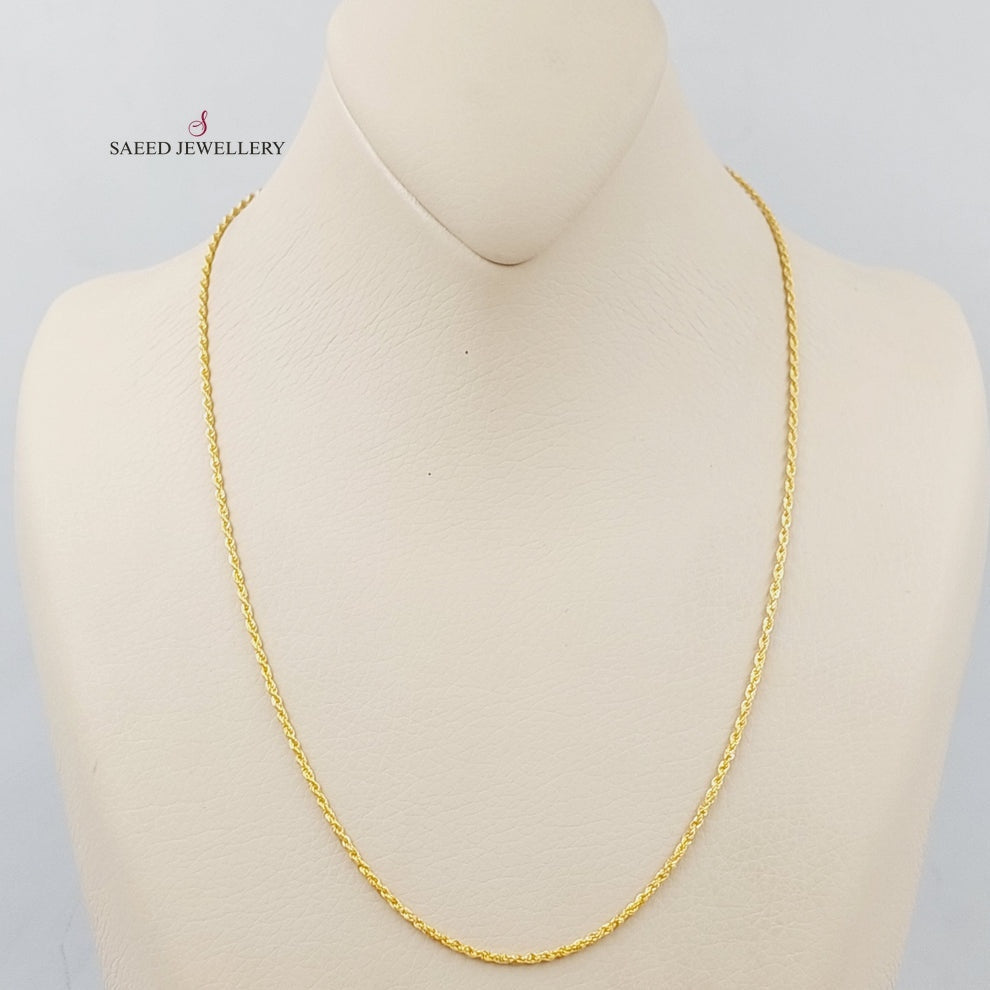 (2.5mm) Rope Chain 50cm Made Of 21K Yellow Gold by Saeed Jewelry-28671