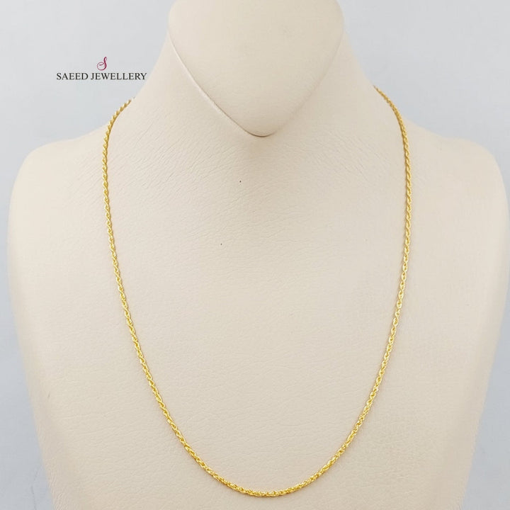 (2.5mm) Rope Chain 50cm Made Of 21K Yellow Gold by Saeed Jewelry-28671