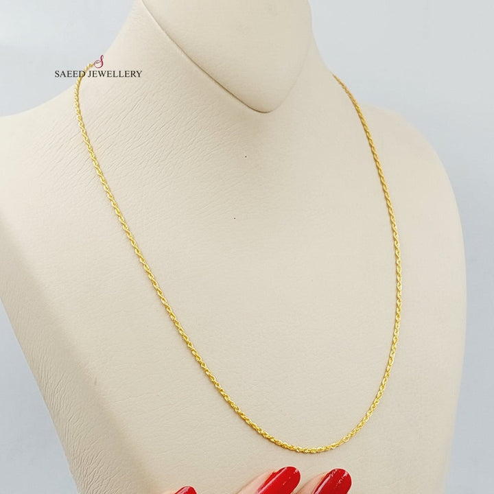 (2.5mm) Rope Chain 50cm Made Of 21K Yellow Gold by Saeed Jewelry-28671