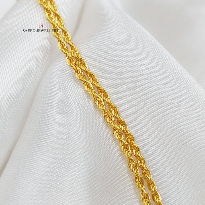 (2.5mm) Rope Chain 50cm Made Of 21K Yellow Gold by Saeed Jewelry-28671