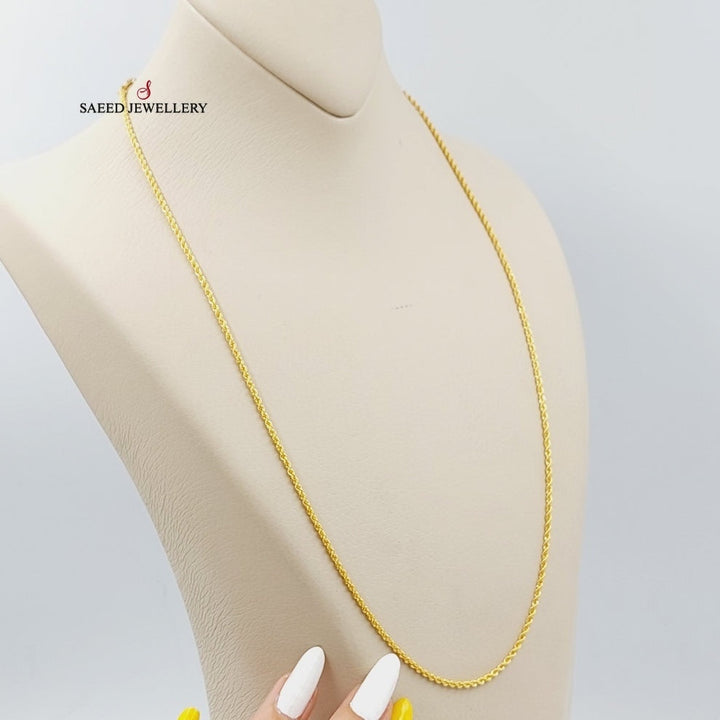 (2.5mm) Rope Chain 60cm Made Of 21K Yellow Gold by Saeed Jewelry-28644