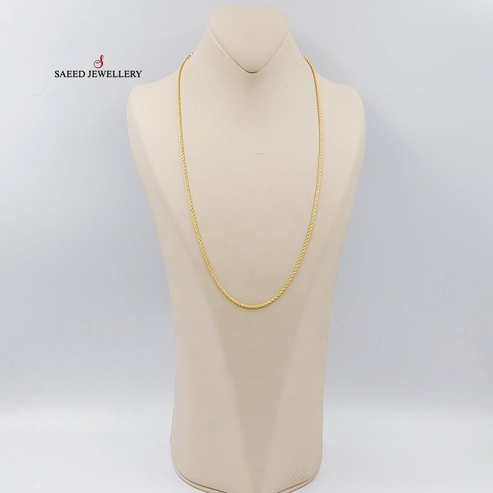 (2.5mm) Rope Chain 60cm Made Of 21K Yellow Gold by Saeed Jewelry-29123