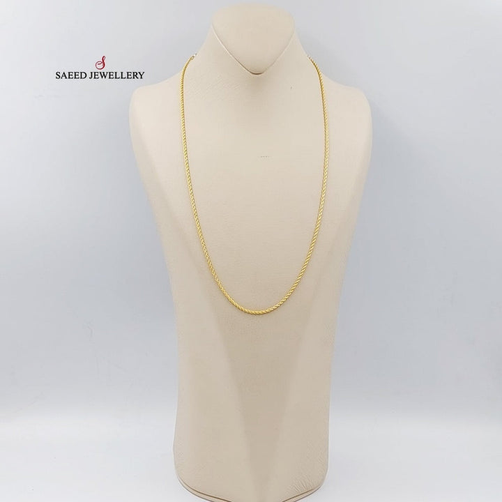 (2.5mm) Rope Chain 60cm Made Of 21K Yellow Gold by Saeed Jewelry-29124