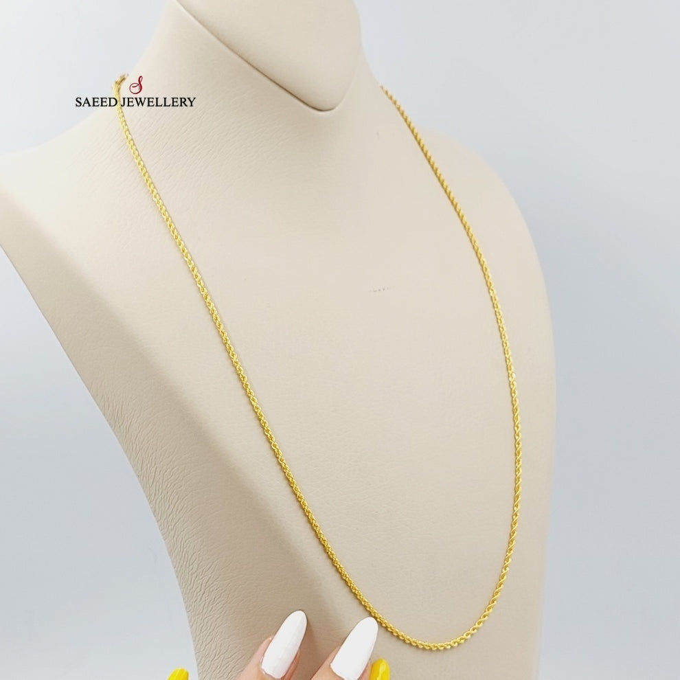 (2.5mm) Rope Chain 60cm Made Of 21K Yellow Gold by Saeed Jewelry-29125