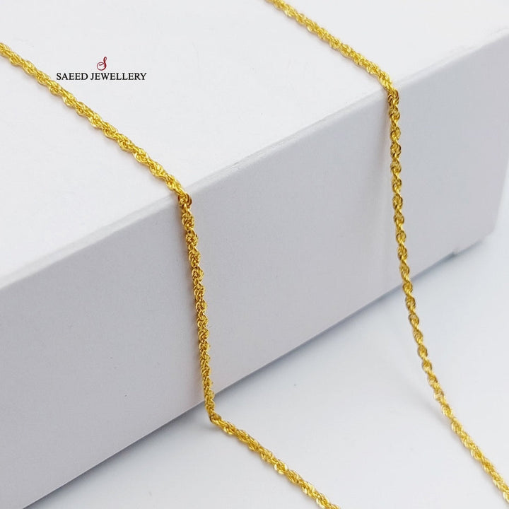 (2.5mm) Rope Chain 70cm Made Of 21K Yellow Gold by Saeed Jewelry-28950
