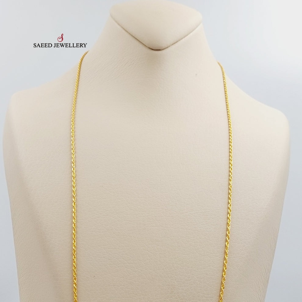 (2.5mm) Rope Chain 70cm Made Of 21K Yellow Gold by Saeed Jewelry-28950