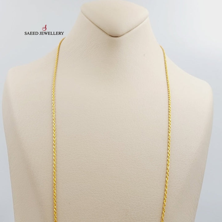 (2.5mm) Rope Chain 70cm Made Of 21K Yellow Gold by Saeed Jewelry-28950