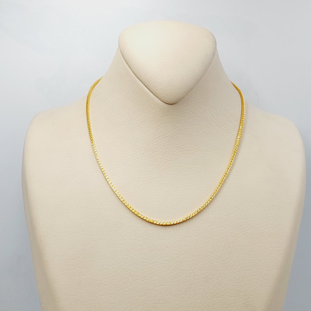 (2mm) Box Chain 40cm | 15.7" Made Of 21K Yellow Gold by Saeed Jewelry-30733