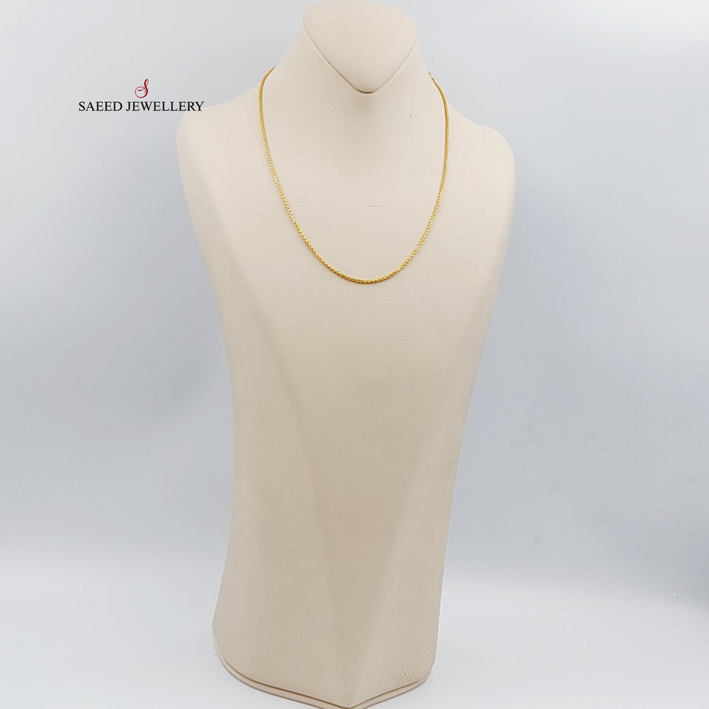 (2mm) Box Chain 45cm Made Of 21K Yellow Gold by Saeed Jewelry-28639