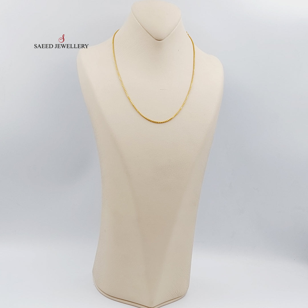 (2mm) Box Chain 45cm Made Of 21K Yellow Gold by Saeed Jewelry-28639