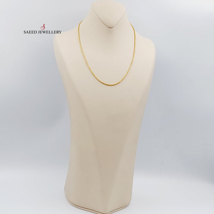 (2mm) Box Chain 45cm Made Of 21K Yellow Gold by Saeed Jewelry-28639