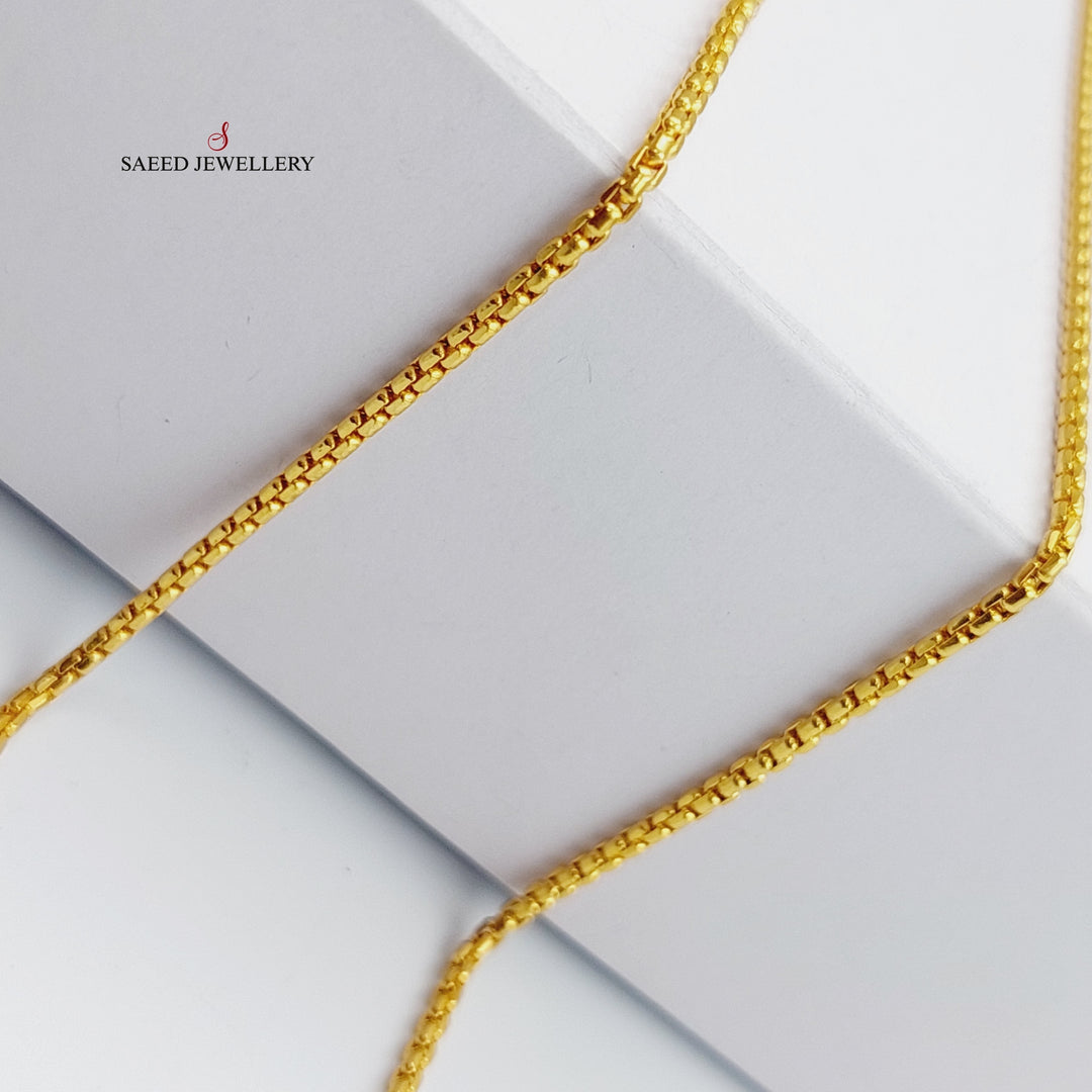 (2mm) Box Chain 45cm Made Of 21K Yellow Gold by Saeed Jewelry-28639