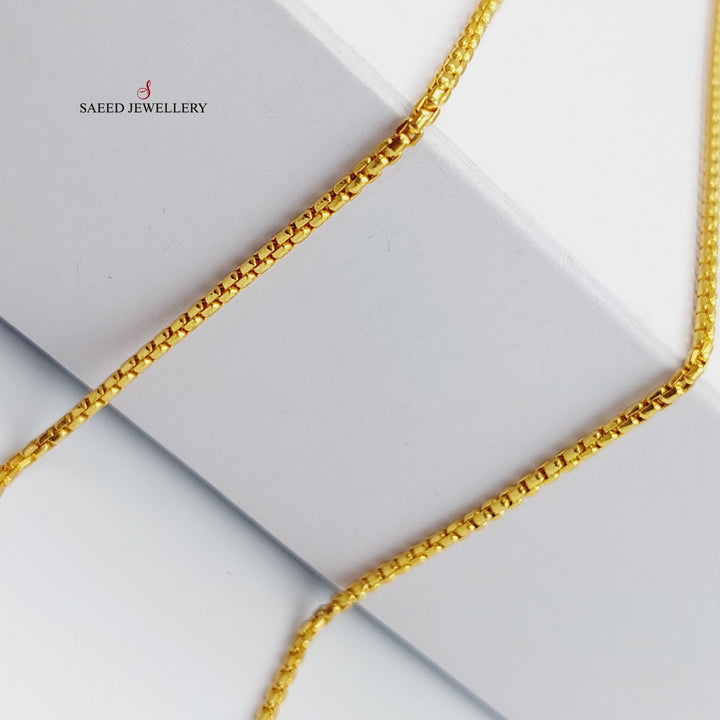 (2mm) Box Chain 45cm Made Of 21K Yellow Gold by Saeed Jewelry-28639