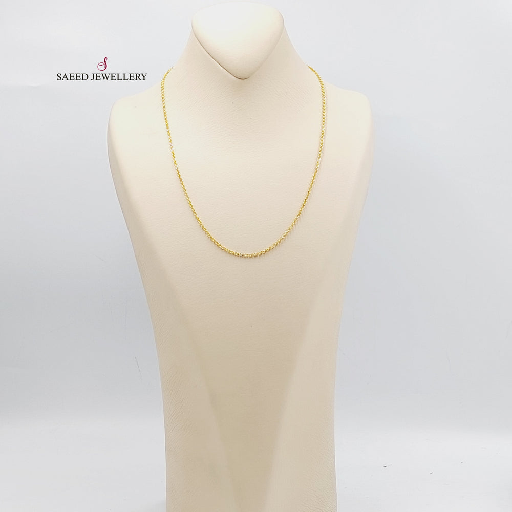 (2mm) Cable Link Chain 50cm Made Of 21K Yellow Gold by Saeed Jewelry-30445