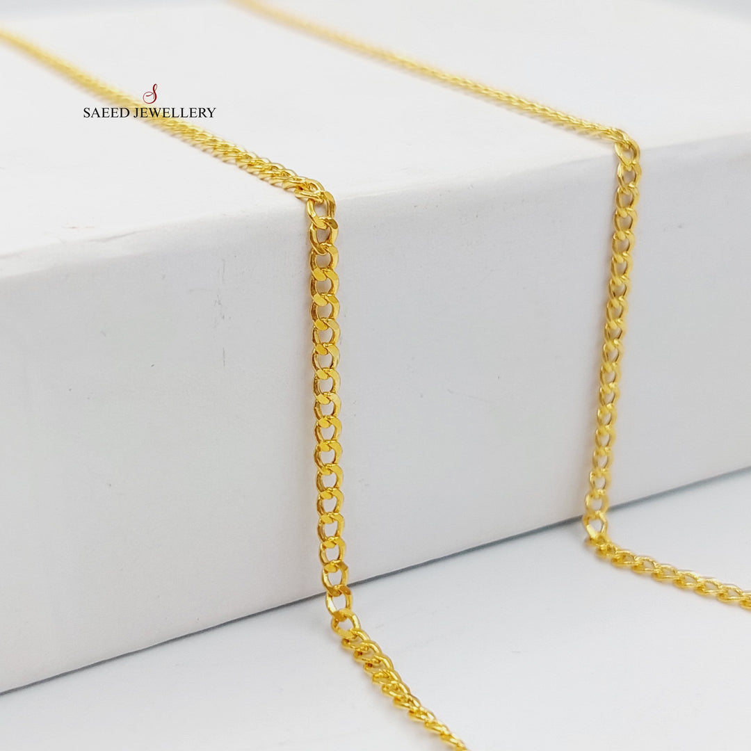 (2mm) Figaro Chain 55cm Made Of 21K Yellow Gold by Saeed Jewelry-28571