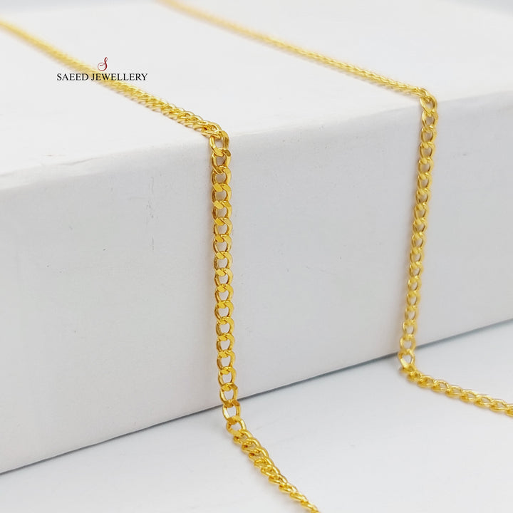 (2mm) Figaro Chain 55cm Made Of 21K Yellow Gold by Saeed Jewelry-28571