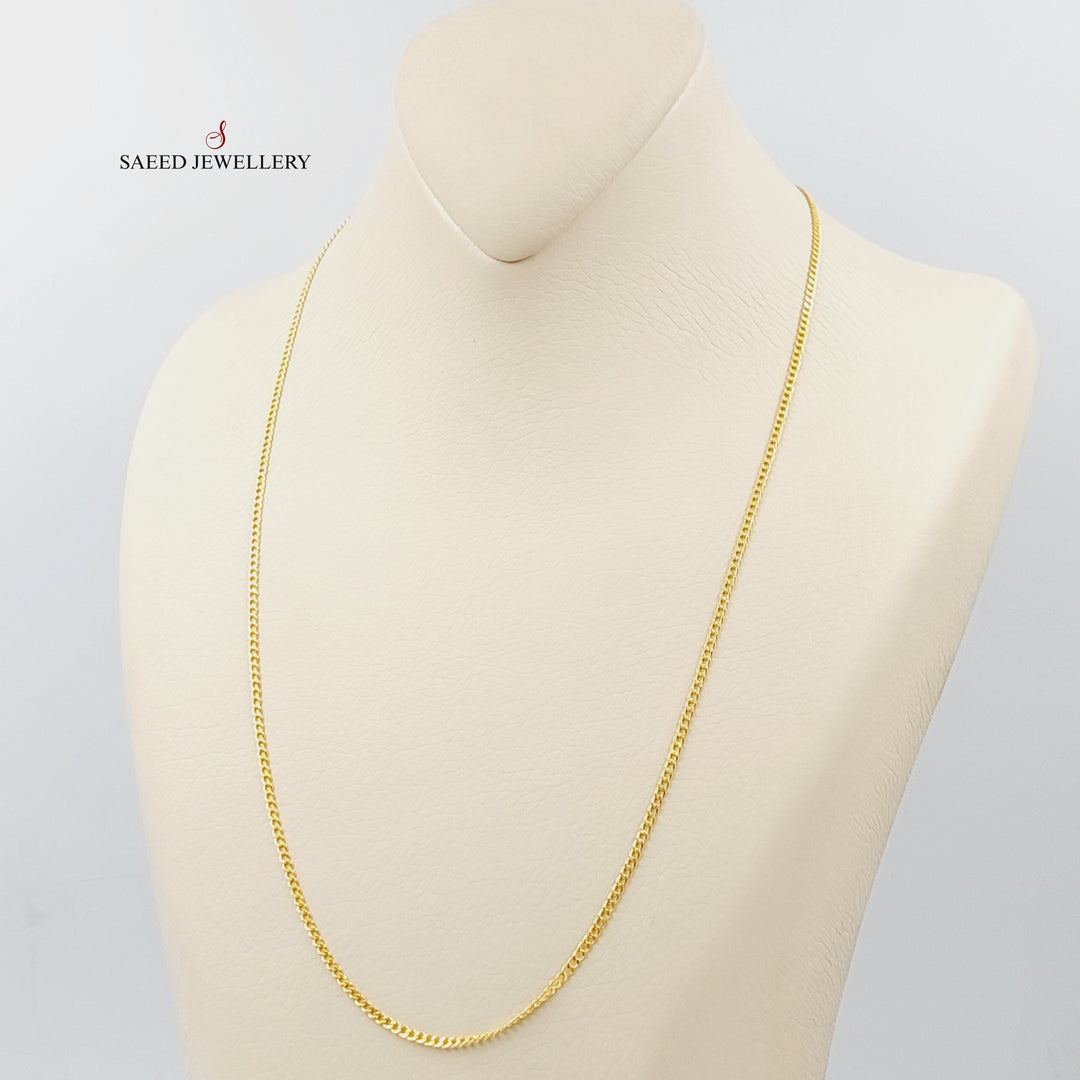 (2mm) Figaro Chain 55cm Made Of 21K Yellow Gold by Saeed Jewelry-28571