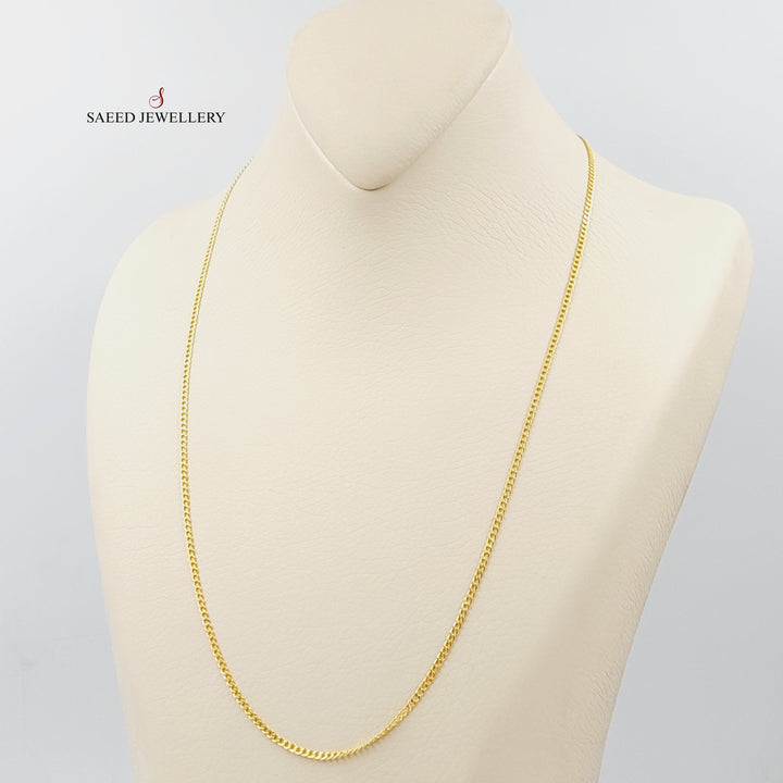 (2mm) Figaro Chain 55cm Made Of 21K Yellow Gold by Saeed Jewelry-28571
