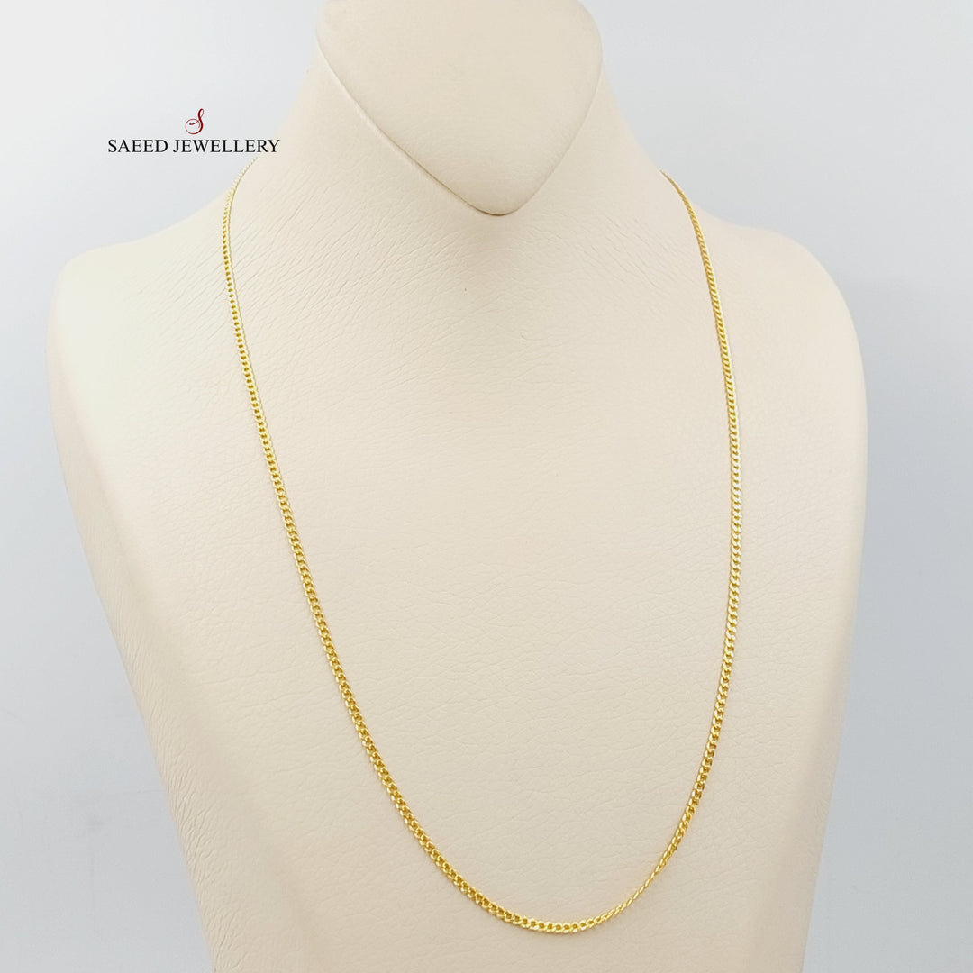 (2mm) Figaro Chain 55cm Made Of 21K Yellow Gold by Saeed Jewelry-28571