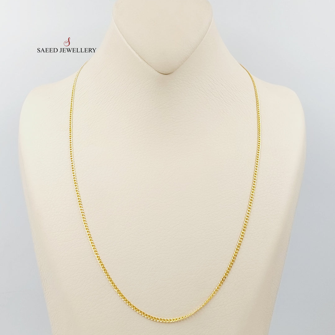 (2mm) Figaro Chain 55cm Made Of 21K Yellow Gold by Saeed Jewelry-28571