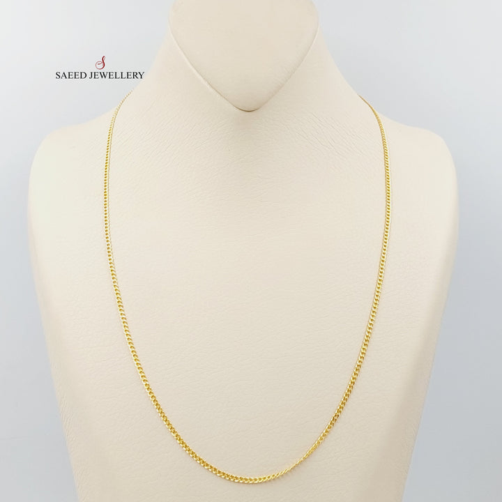 (2mm) Figaro Chain 55cm Made Of 21K Yellow Gold by Saeed Jewelry-28571