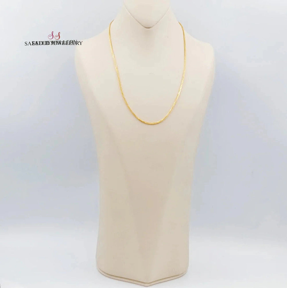 (2mm) Franco Chain 50cm Made Of 21K Yellow Gold by Saeed Jewelry-28585