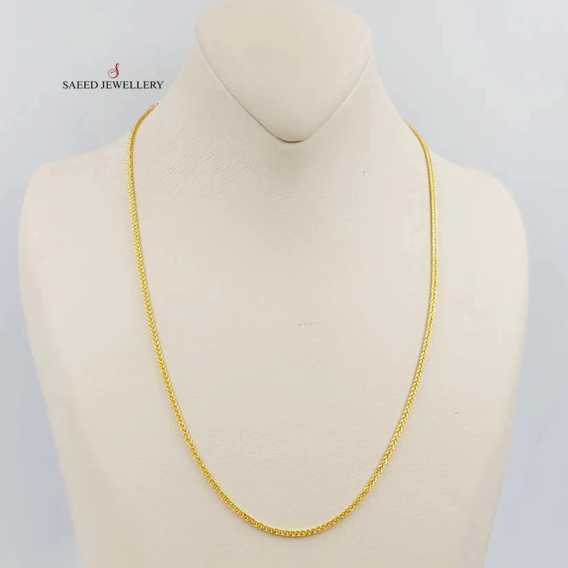 (2mm) Franco Chain 50cm Made Of 21K Yellow Gold by Saeed Jewelry-28585