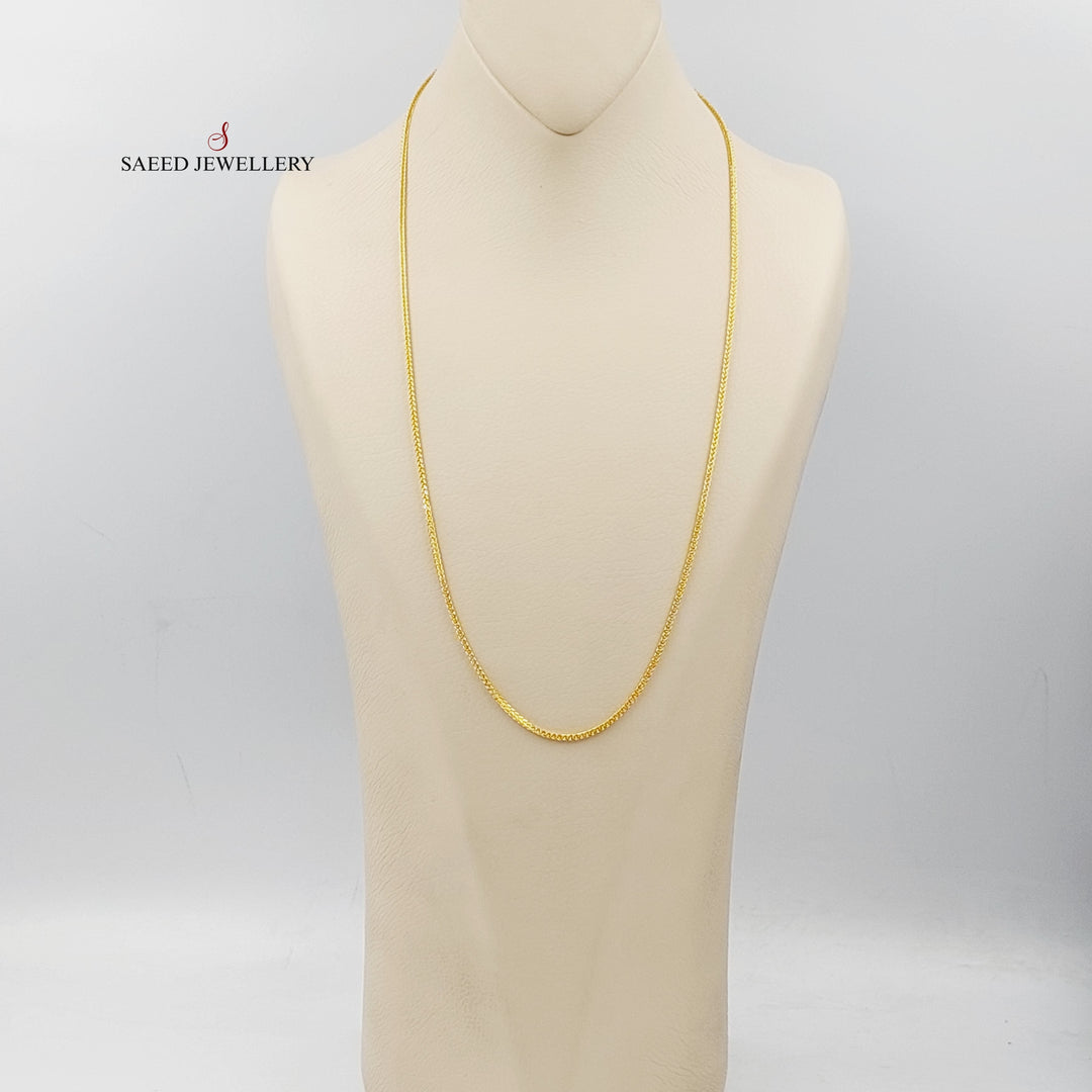 (2mm) Franco Chain 60cm Made Of 21K Yellow Gold by Saeed Jewelry-28598