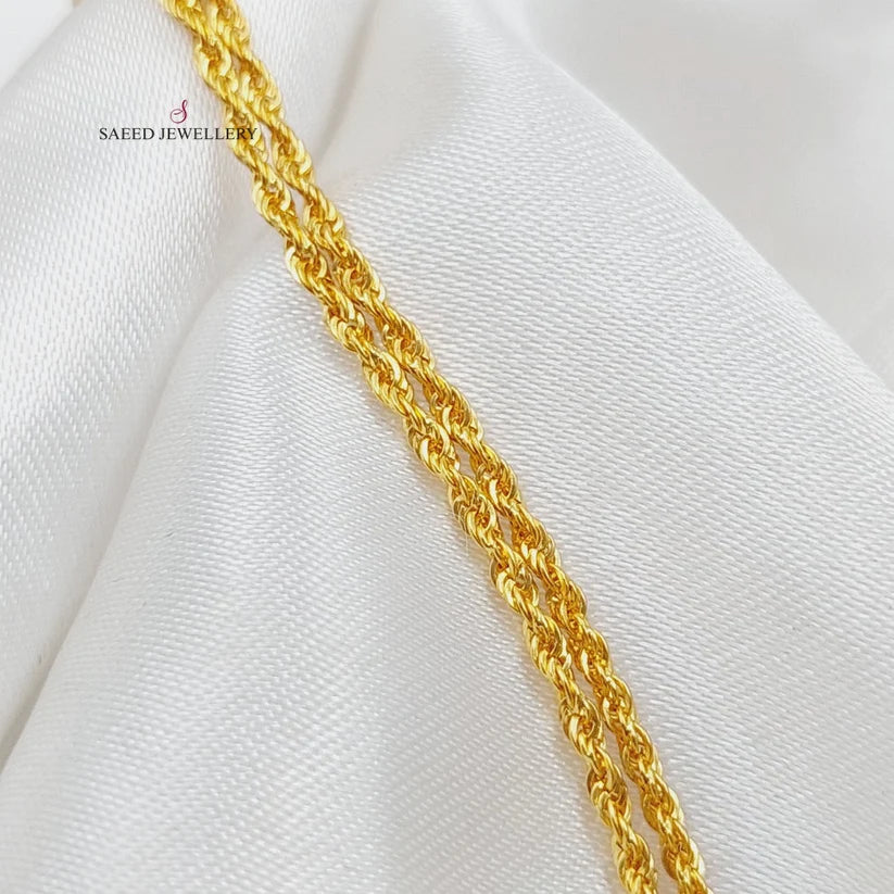 (2mm) Rope Chain 50cm Made Of 21K Yellow Gold by Saeed Jewelry-28668