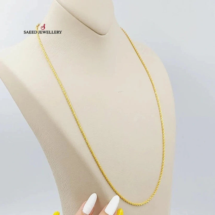 (2mm) Rope Chain 60cm Made Of 21K Yellow Gold by Saeed Jewelry-29093