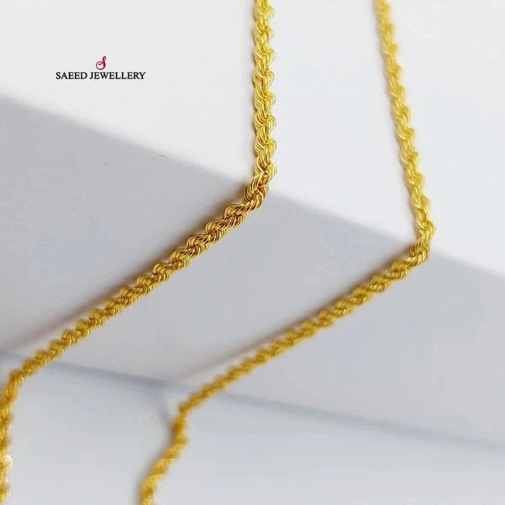 (2mm) Rope Chain 60cm Made Of 21K Yellow Gold by Saeed Jewelry-29093