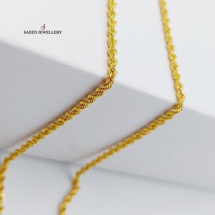 (2mm) Rope Chain 60cm Made Of 21K Yellow Gold by Saeed Jewelry-29126
