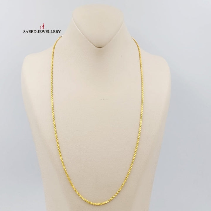 (2mm) Rope Chain 60cm Made Of 21K Yellow Gold by Saeed Jewelry-29126