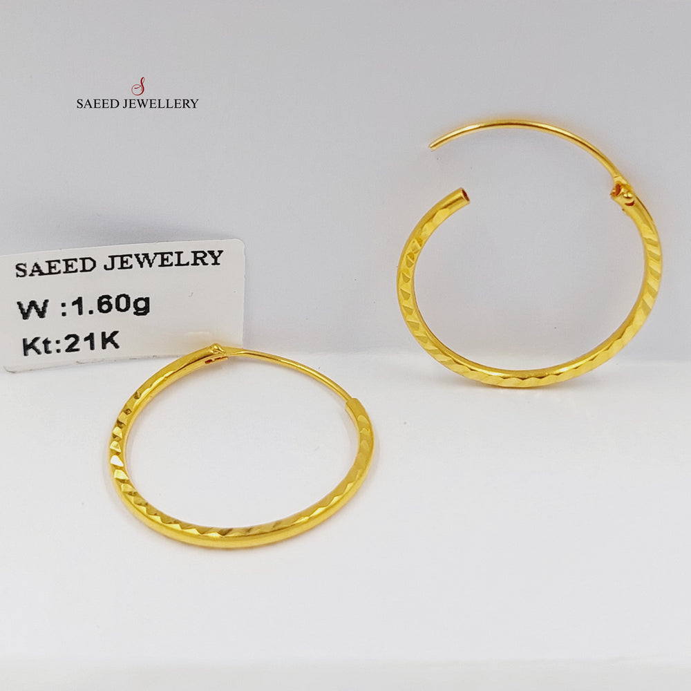 21K حلق ذبلة-مجوهرات الشيخ سعيد-Saeed Jewelry 