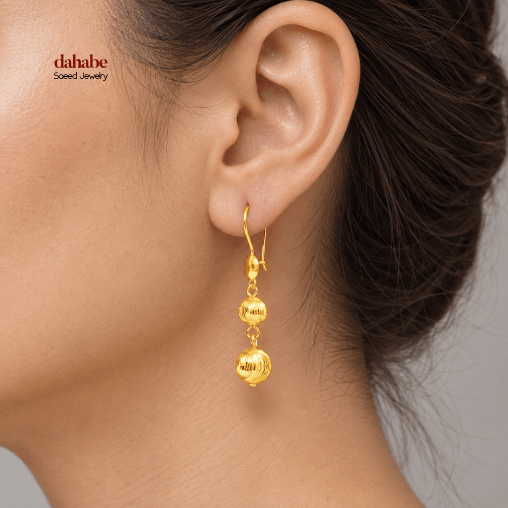 21K حلق مسبحة-مجوهرات الشيخ سعيد-Saeed Jewelry 
