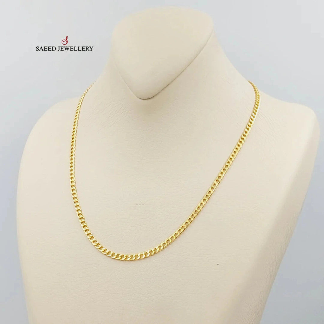 (3.5mm) Curb Chain 50cm Made Of 21K Yellow Gold by Saeed Jewelry-28561