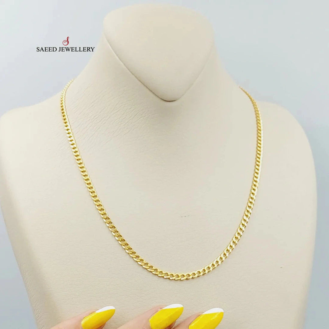 (3.5mm) Curb Chain 50cm Made Of 21K Yellow Gold by Saeed Jewelry-28561