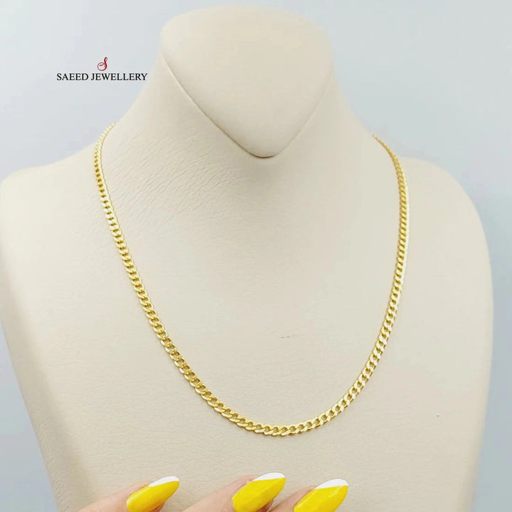 (3.5mm) Curb Chain 50cm Made Of 21K Yellow Gold by Saeed Jewelry-28561