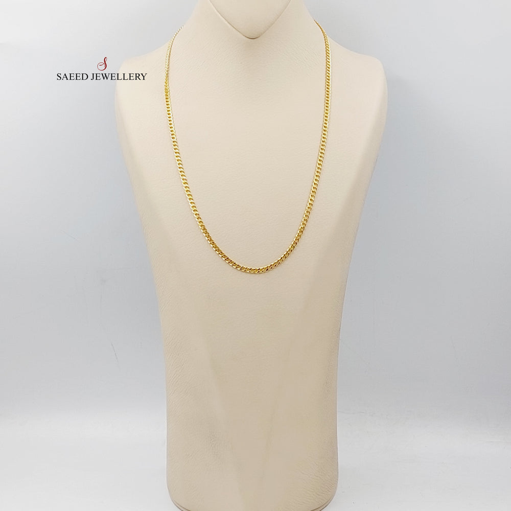 (3.5mm) Figaro Chain 55cm Made Of 21K Yellow Gold by Saeed Jewelry-28567