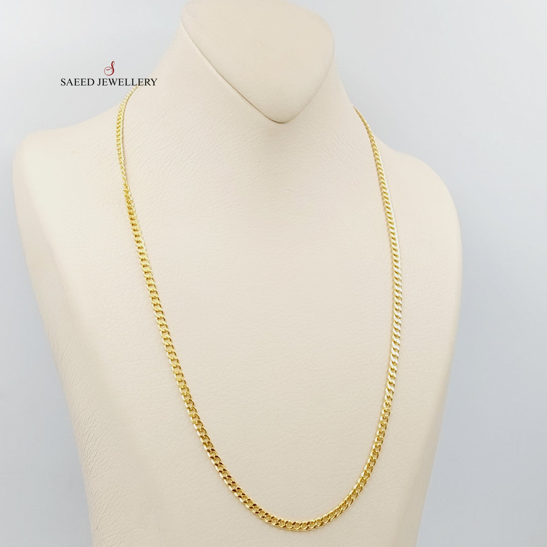 (3.5mm) Figaro Chain 55cm Made Of 21K Yellow Gold by Saeed Jewelry-28567