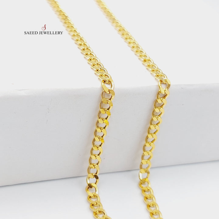 (3.5mm) Figaro Chain 55cm Made Of 21K Yellow Gold by Saeed Jewelry-28567