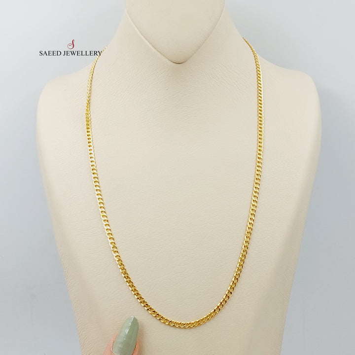 (3.5mm) Figaro Chain 55cm Made Of 21K Yellow Gold by Saeed Jewelry-28567