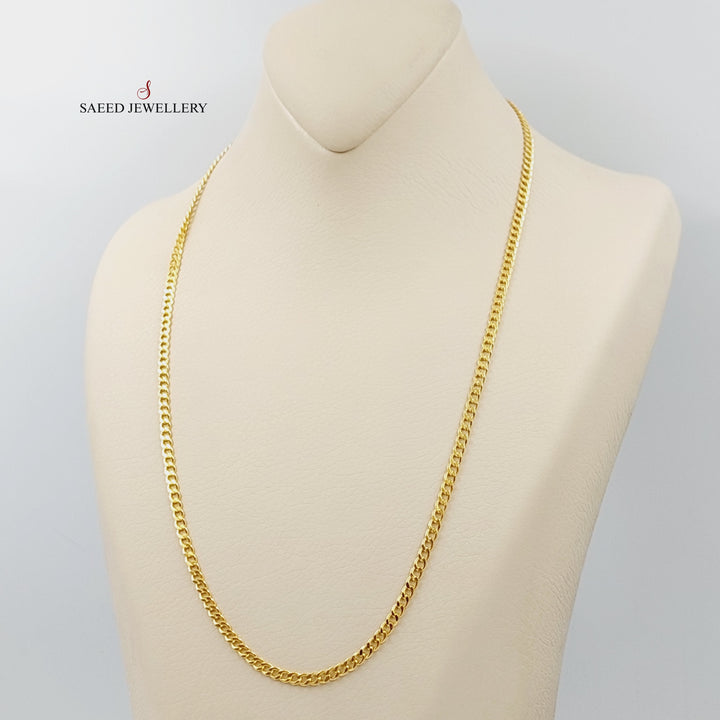 (3.5mm) Figaro Chain 55cm Made Of 21K Yellow Gold by Saeed Jewelry-28567